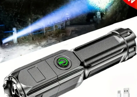 1/2pcs Super Bright Zoomable Flashlight, Portable Multi-Functional