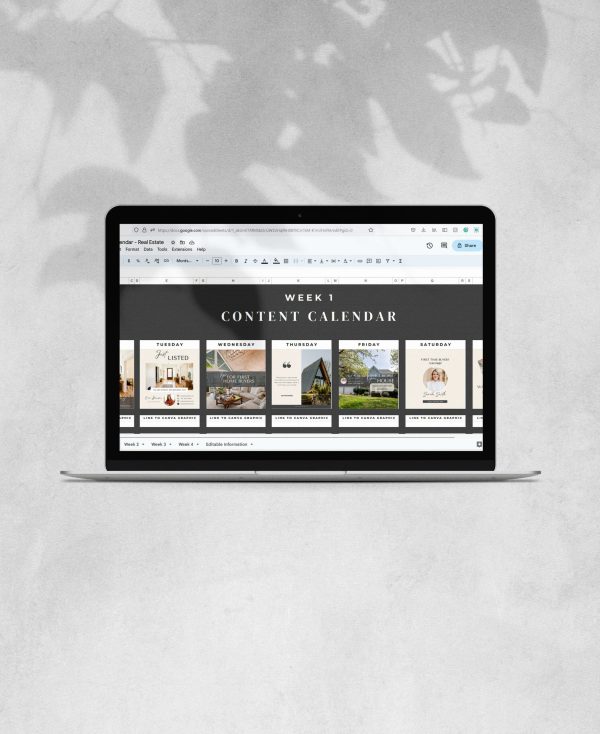 Real Estate Content Calendar